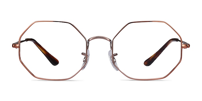 Ray-Ban Octagon Bronze Métal Montures de lunettes de vue d'EyeBuyDirect
