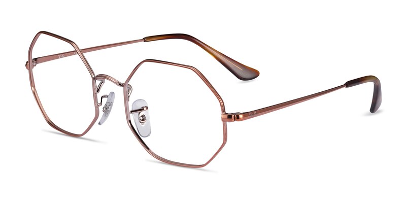 Ray-Ban Octagon - Geometric Bronze Frame Eyeglasses | Eyebuydirect