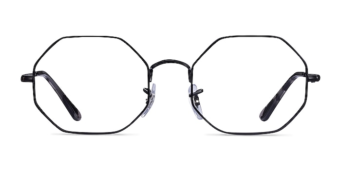 Ray-Ban Octagon Black Metal Eyeglass Frames from EyeBuyDirect