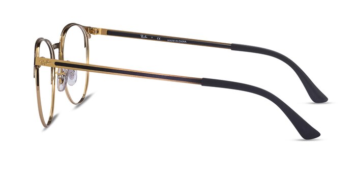 Ray-Ban RB6375 Black Gold Metal Eyeglass Frames from EyeBuyDirect
