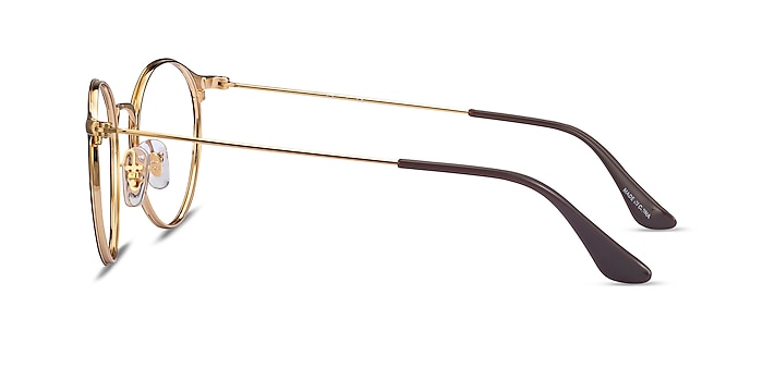 Ray-Ban RB6378 Brown Gold Metal Eyeglass Frames from EyeBuyDirect