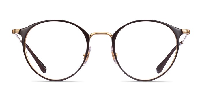 Ray-Ban RB6378 Brown Gold Metal Eyeglass Frames from EyeBuyDirect