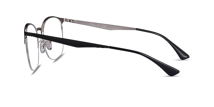Ray-Ban RB6422 Black Silver Metal Eyeglass Frames from EyeBuyDirect