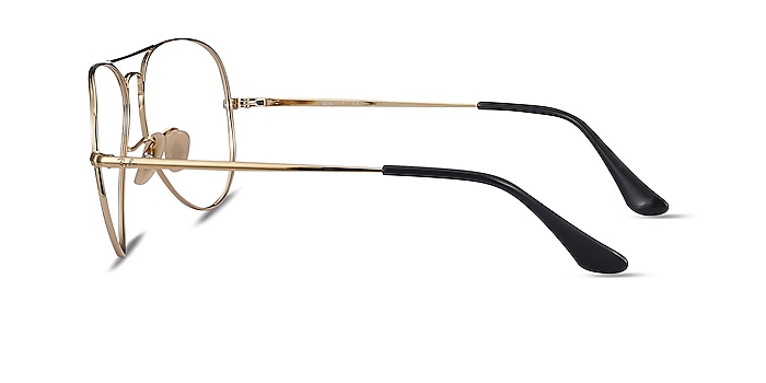 Ray-Ban RB6489 Aviator Black Gold Metal Eyeglass Frames from EyeBuyDirect