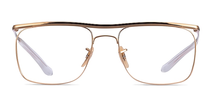 Ray-Ban RB6519 Gold Metal Eyeglass Frames from EyeBuyDirect