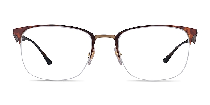 Ray-Ban RB6433 Tortoise Gold Metal Eyeglass Frames from EyeBuyDirect