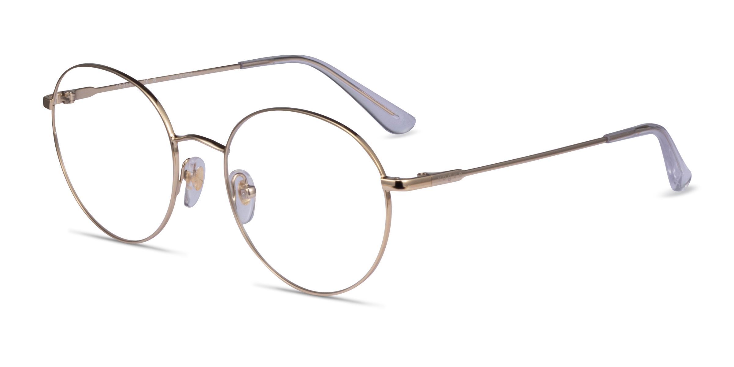Vogue Eyewear VO4177 Round Pale Gold Frame Glasses For Women