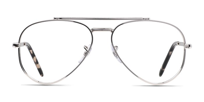 Ray-Ban RB3625V New Aviator Silver Metal Eyeglass Frames from EyeBuyDirect