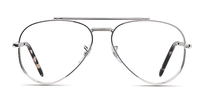 Ray-Ban RB3625V New Aviator Silver Metal Eyeglass Frames from EyeBuyDirect