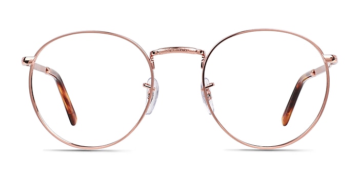 Ray-Ban New Round Rose Gold Metal Eyeglass Frames from EyeBuyDirect