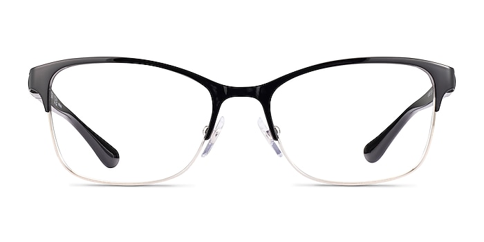 Vogue Eyewear VO4050 Black Silver Metal Eyeglass Frames from EyeBuyDirect