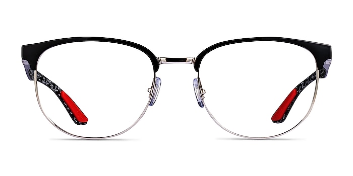Ray-Ban RB8422 Black Silver Metal Eyeglass Frames from EyeBuyDirect