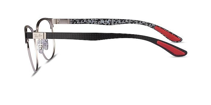 Ray-Ban RB8422 Black Silver Metal Eyeglass Frames from EyeBuyDirect