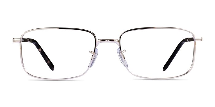 Ray-Ban RB3717V - Rectangle Silver Frame Eyeglasses | Eyebuydirect
