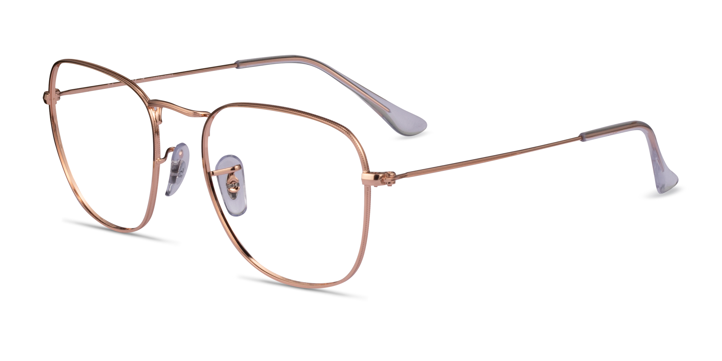 Ray-Ban RB3857V Frank - Square Rose Gold Frame Eyeglasses ...