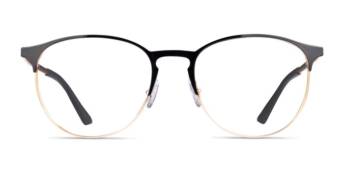 Ray-Ban RB6375 Gold Black Metal Eyeglass Frames from EyeBuyDirect