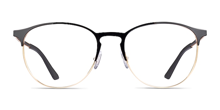 Ray-Ban RB6375 Gold Black Metal Eyeglass Frames from EyeBuyDirect