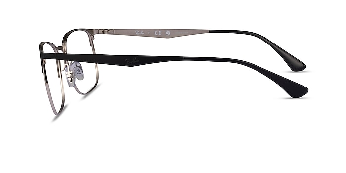 Ray-Ban RB6421 Matte Black Silver Metal Eyeglass Frames from EyeBuyDirect