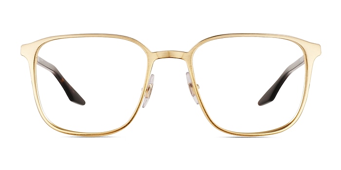 Ray-Ban RB6512 Brushed Gold Metal Eyeglass Frames from EyeBuyDirect