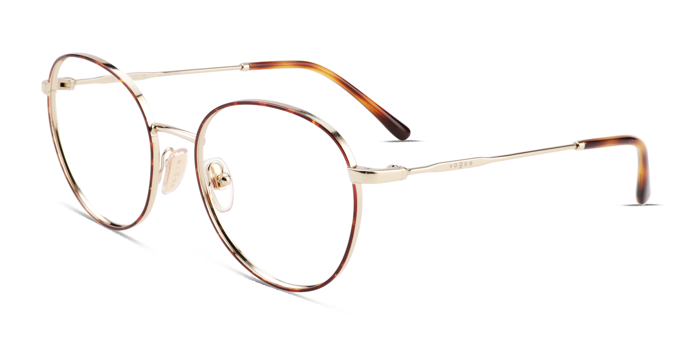 Vogue Eyewear VO4280 - Round Tortoise Pale Gold Frame Eyeglasses ...