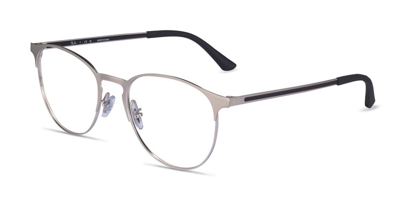 Ray-Ban RB6375 - Round Matte Silver Frame Eyeglasses | Eyebuydirect