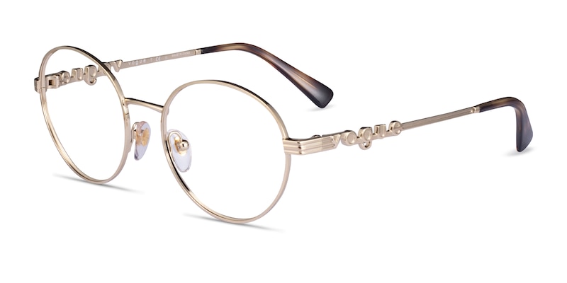 Vogue Eyewear VO4222 - Round Light Gold Frame Eyeglasses | Eyebuydirect