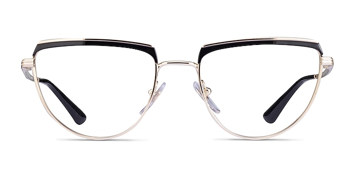 Vogue Eyewear VO4230 Black Gold Metal Eyeglass Frames from EyeBuyDirect