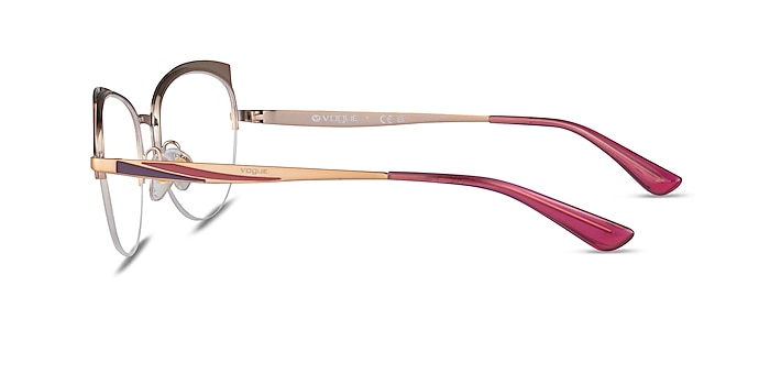 Vogue Eyewear VO4153 Pink Purple Rose Gold Metal Eyeglass Frames from EyeBuyDirect