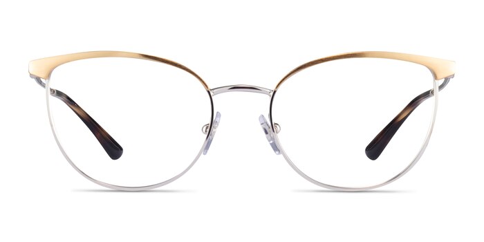 Vogue Eyewear VO4208 Silver Gold Metal Eyeglass Frames from EyeBuyDirect