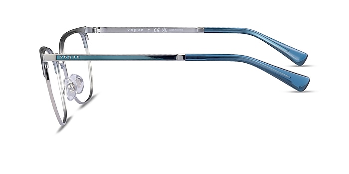 Vogue Eyewear VO4249 Blue Silver Metal Eyeglass Frames from EyeBuyDirect
