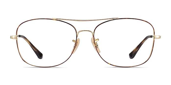 Ray-Ban RB6499 Gold Tortoise Metal Eyeglass Frames from EyeBuyDirect