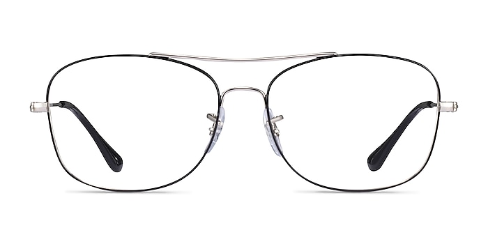 Ray-Ban RB6499 Black Silver Metal Eyeglass Frames from EyeBuyDirect