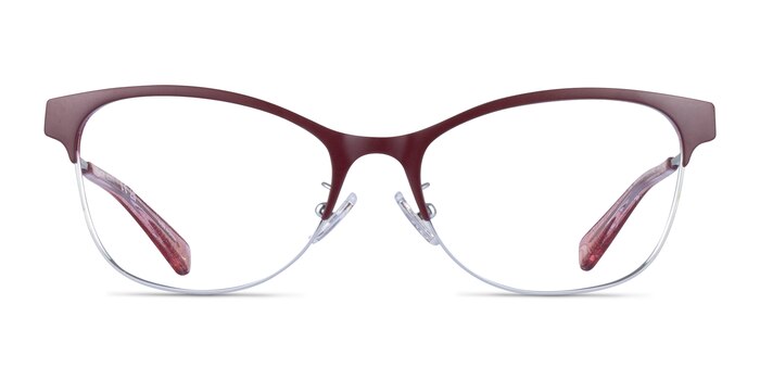 Coach HC5111 Burgundy Silver Metal Eyeglass Frames from EyeBuyDirect