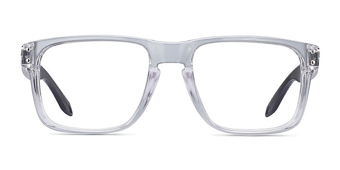 Oakley Holbrook Rx Polished Clear & Gray Plastic Eyeglass Frames from EyeBuyDirect