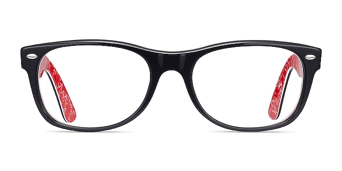 Ray-Ban RB5184 Wayfarer Black & Red Acétate Montures de lunettes de vue d'EyeBuyDirect
