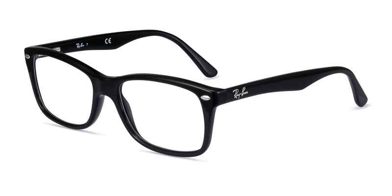 Ray-Ban RB5228 - Rectangle Black Frame Eyeglasses | Eyebuydirect