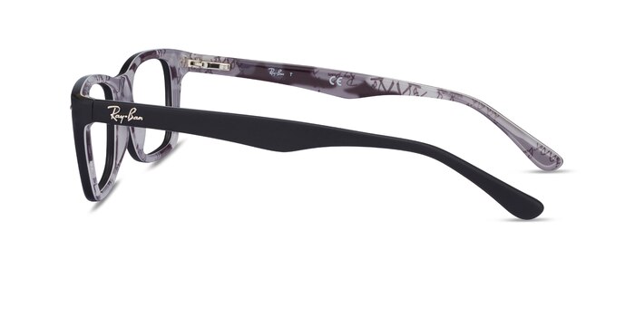 Ray-Ban RB5228 Black & Gray Acetate Eyeglass Frames from EyeBuyDirect