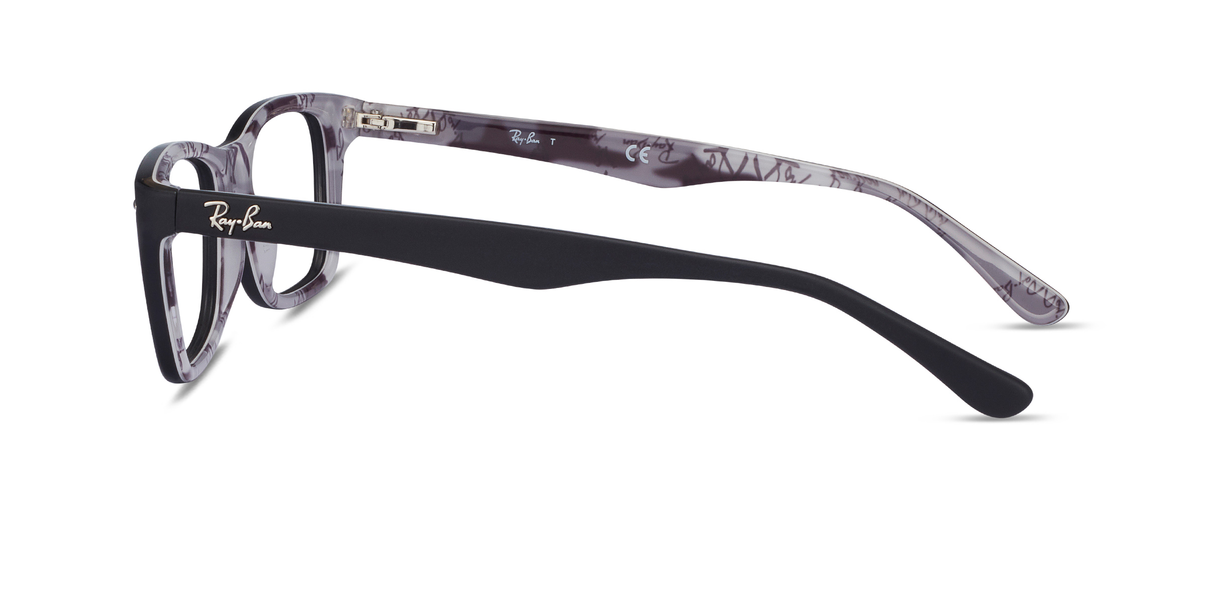 Ray Ban Rb5228 Rectangle Black And Gray Frame Eyeglasses Eyebuydirect