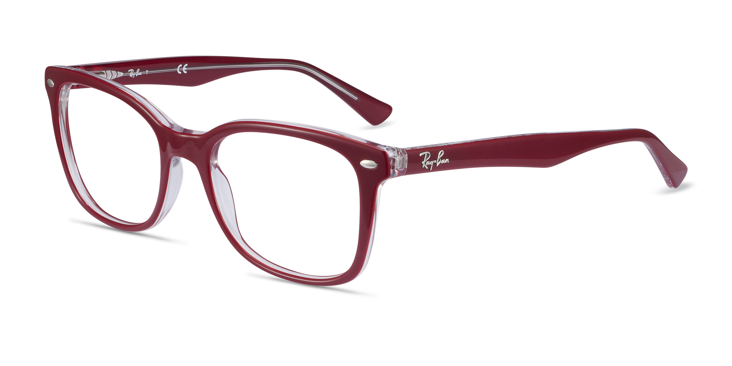 RayBan RB5285 Square Burgundy Frame Eyeglasses Eyebuydirect