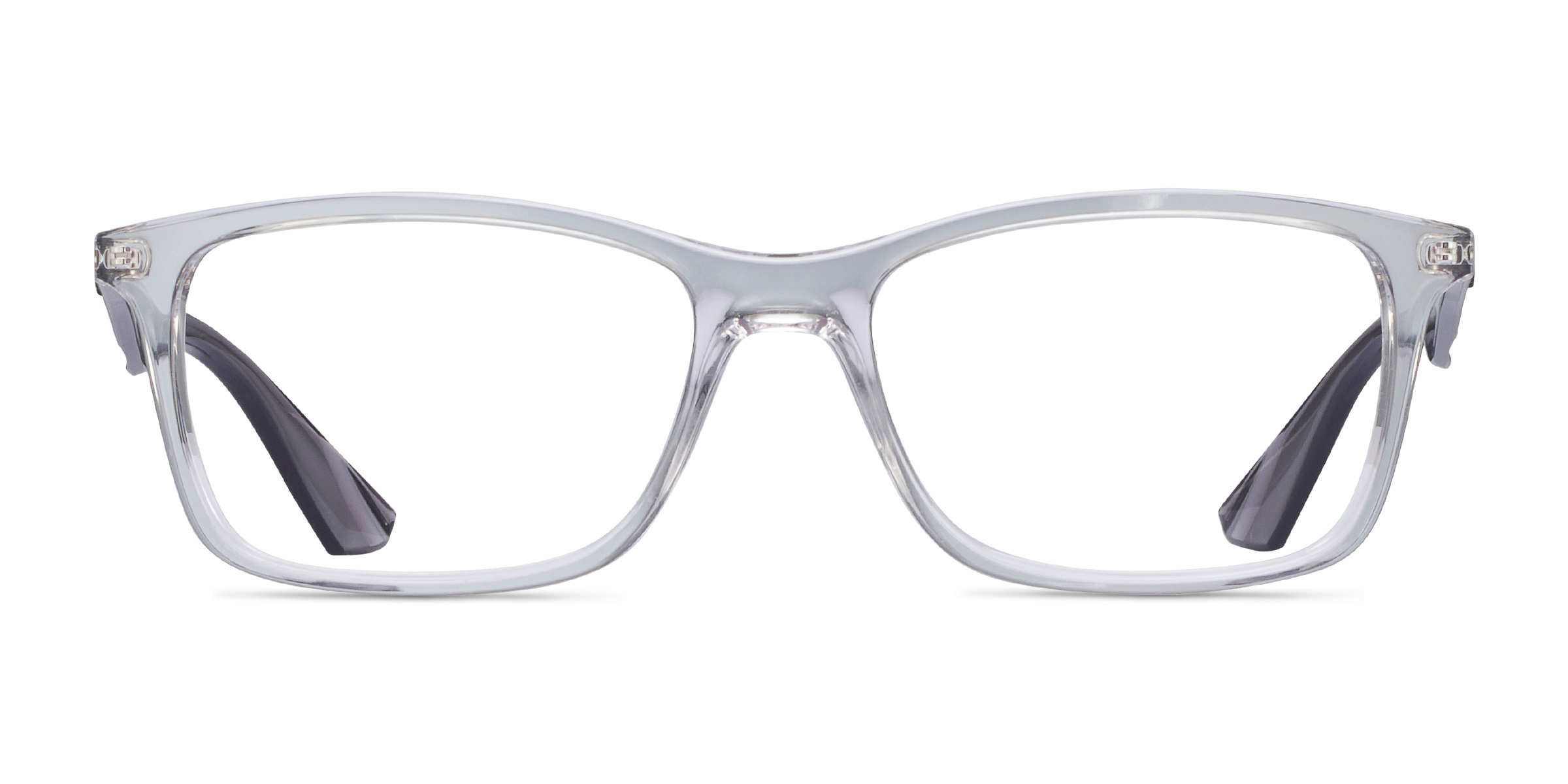 Ray Ban Rb7047 Rectangle Clear And Gray Frame Eyeglasses Eyebuydirect