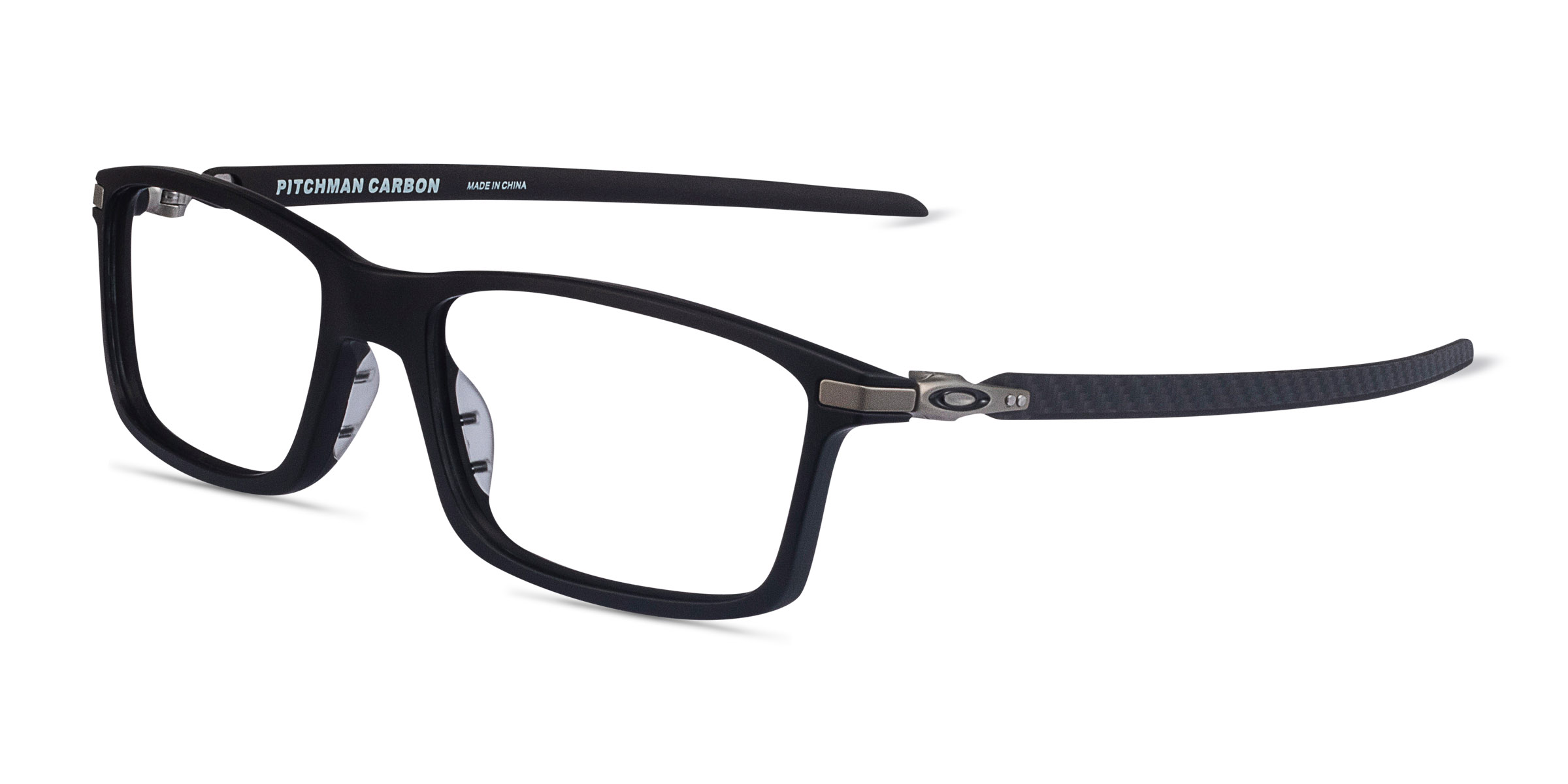 Oakley Pitchman Carbon - Rectangle Satin Black Frame Glasses For Men ...