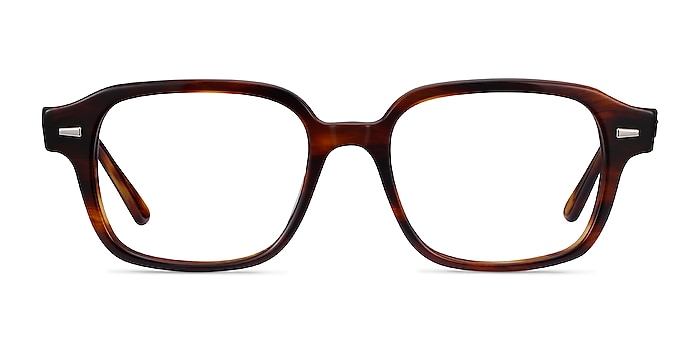 Ray-Ban RB5382 Striped Havana Acetate Eyeglass Frames from EyeBuyDirect