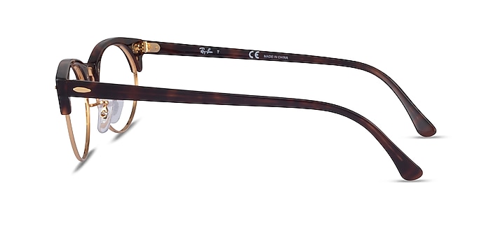 Ray-Ban Clubmaster Oval Tortoise & Gold Acetate Eyeglass Frames from EyeBuyDirect