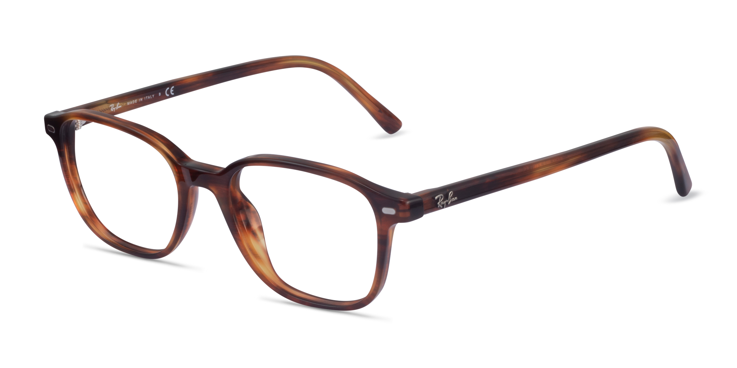 Ray-Ban RB5393 Leonard - Square Brown Striped Frame Eyeglasses ...
