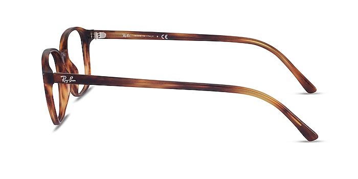 Ray-Ban Leonard Brown Striped Acetate Eyeglass Frames from EyeBuyDirect
