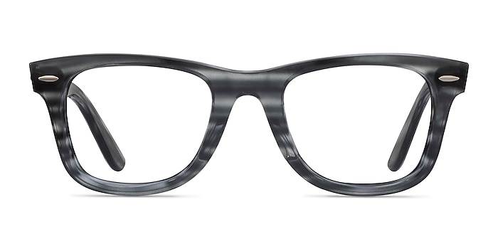 Ray-Ban RB4340V Wayfarer Blue Striped Acetate Eyeglass Frames from EyeBuyDirect