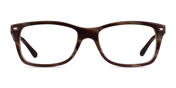 Ray-Ban RB5228 Brown Striped  Acetate Eyeglass Frames from EyeBuyDirect