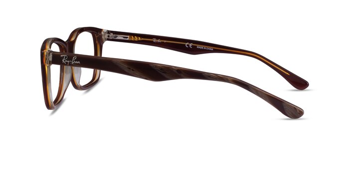 Ray-Ban RB5228 Brown Striped  Acétate Montures de lunettes de vue d'EyeBuyDirect