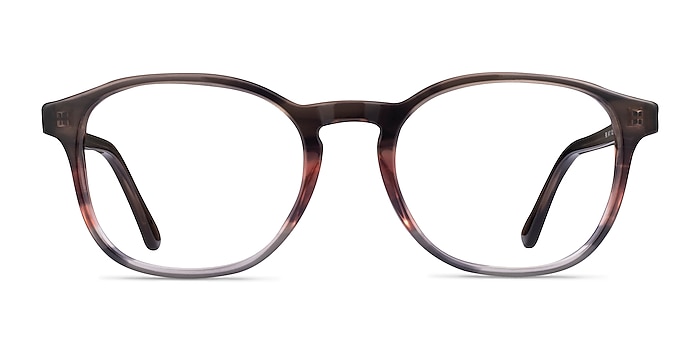 Ray-Ban RB5417 Striped Brown Red Acetate Eyeglass Frames from EyeBuyDirect
