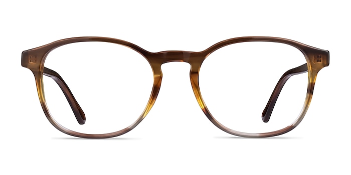 Ray-Ban RB5417 Striped Brown Acétate Montures de lunettes de vue d'EyeBuyDirect